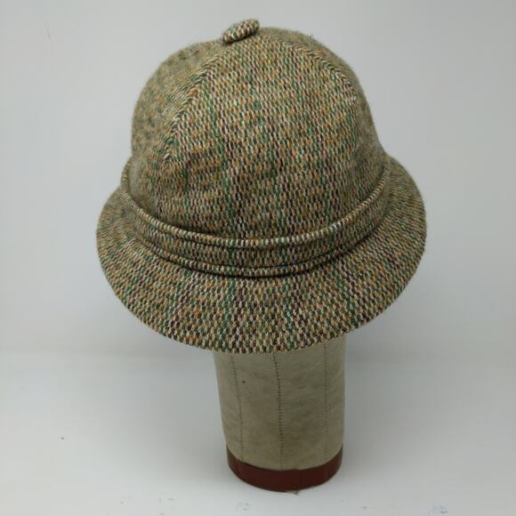 Vintage Kangol Safari Hat Green Tan Made in England Size M Logo - Picture 6 of 8